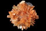 Orange Creedite Crystal Cluster with Fluorite - Durango, Mexico #99196-1